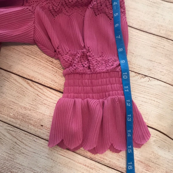 Lane Bryant Ruffle Off Shoulder Mauve Pink Blouse Size 18/20 - Picture 11 of 16